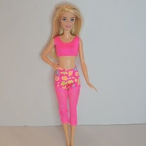 Barbie Doll with Pink Top and Floral Pants
